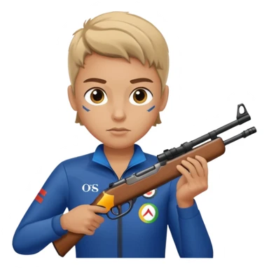 athlete with rifle shooting, in Olympics sticker
