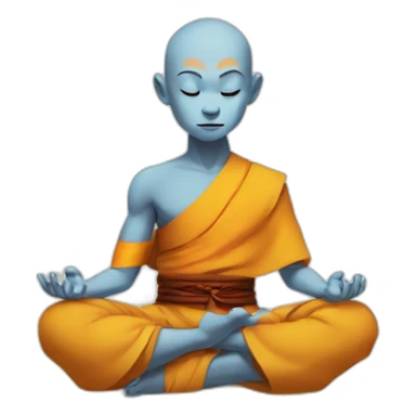 aang meditating sticker