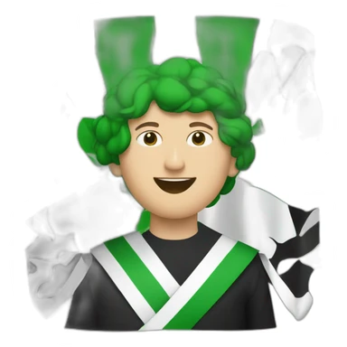 Bandera de Extremadura verde, blanca y negra sticker