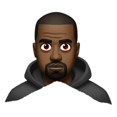 Kanye west with a pile of salt and red eyes sticker
