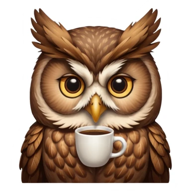 kahve içen baykuş sticker