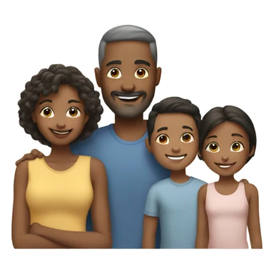 Happy mixed family sticker