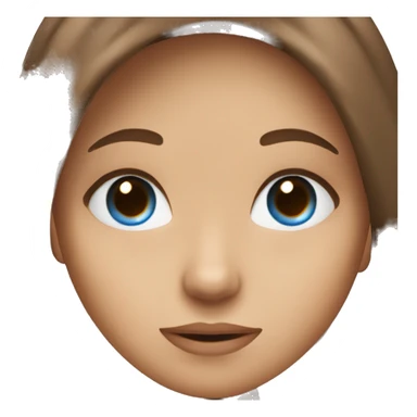 Girl with blue eyes brown hair thinking about her crush sticker