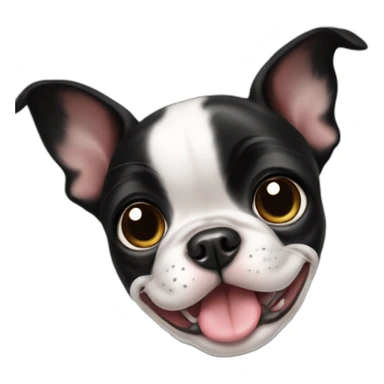 cute girl boston terrier puppy sticker