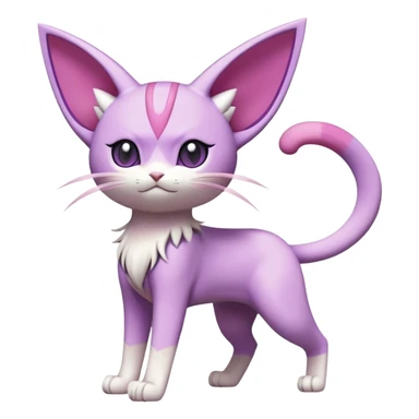 Meowth-Espeon-Skitty-Pokémon-Fakémon-hybrid-creature (full body) sticker