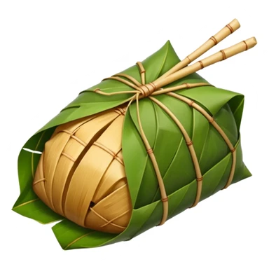 zongzi, cut open to show sticky rice filling sticker