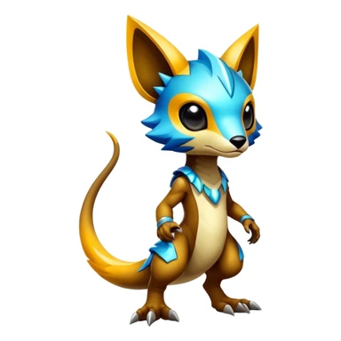 Shiny Epic Edgy Cute Colorful Vibrant Modern Vernid-Protogen-creature-animal, full body sticker