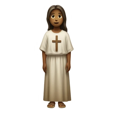 Girl  standing by Jesus sticker