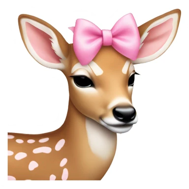 fawn sleeping with pink bow around neck  sticker