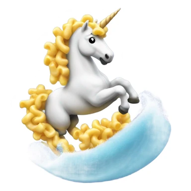 Unicorn surfing on Mac and cheese sticker
