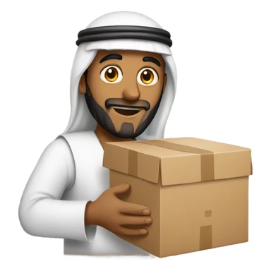 Arab holding a box sticker
