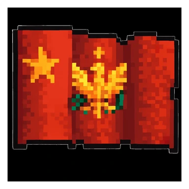 Soviet Union flag in pixel art style with a border sticker