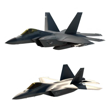 An F-22 Raptor dogfighting a SU-57 sticker