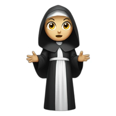Scary nun sticker