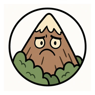 little alchemy style icon
subject: mountain
border: medium-black
shape: round, circular
background: white
style: full color fill with medium black outlining sticker