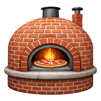 round brick oven for pizza three quarters view sticker