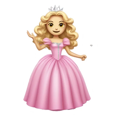 glinda the good witch in pink dress and with a wand sticker