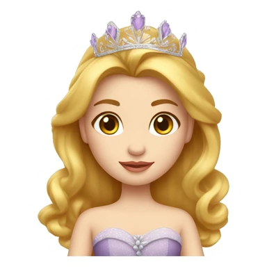 Muñeca estilo Disney con vestido de princesa pelo rubio con tirabuzón  sticker