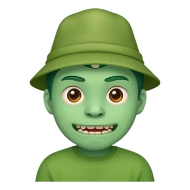monster with green hat and t shirt sticker