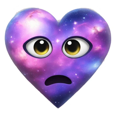 galaxy in 3d heart sticker