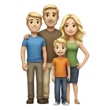 Father 40 beautiful wife white daughter blond 7 son blond 10 sticker