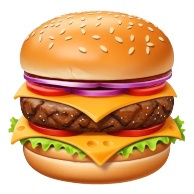burger with electrons orbiting around it, atom structure sticker