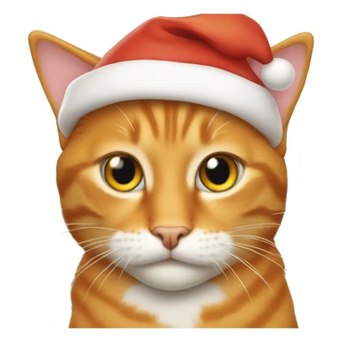 Orange tabby cat with a santa hat sticker