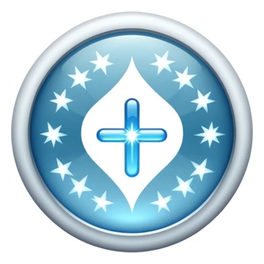 glitter white symbol of health sticker