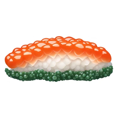 Salmon roe nigiri with only the roe and seaweed sticker