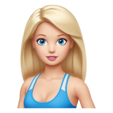 Spin Barbie blue eyes sports bra sticker