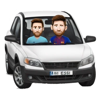 Messi dans une voiture sticker