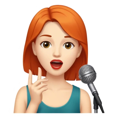 
a wonen sining microphone sticker