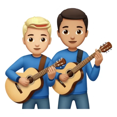 Junior H y Natanael Cano tocando la guitarra  sticker