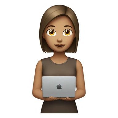 girl with laptop with light skin and brown straight hair  sticker