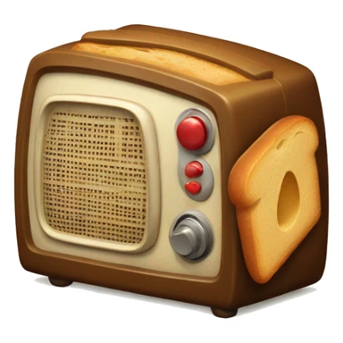 vintege radio and sweet bread sticker