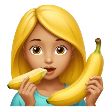 girl eating banana close up sticker