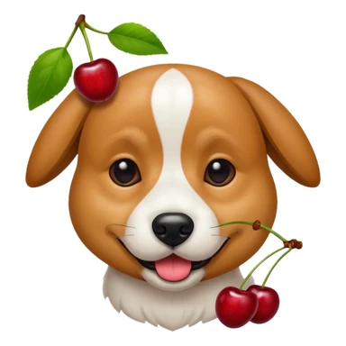dog with cherries sticker