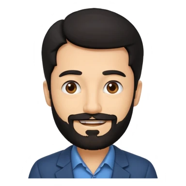 Professor in the la casa de papel TV show, black hair with beard sticker