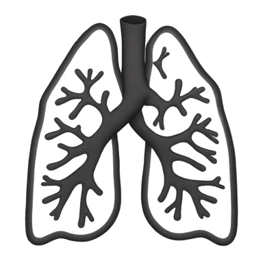 black lungs minimalistic, line art, black and white sticker