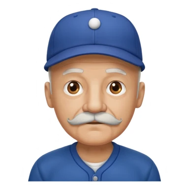 viejo pelon bigote gorra beisbol sticker