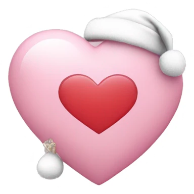 a light pink heart with a santa hat sticker