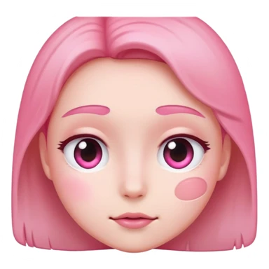 pink blushing face  sticker