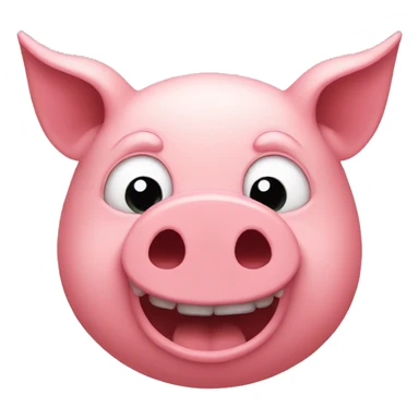 an pig emoji face with devil horns sticker