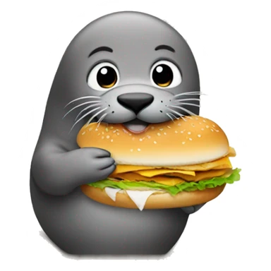 Seal eating a chicken sandwich sticker