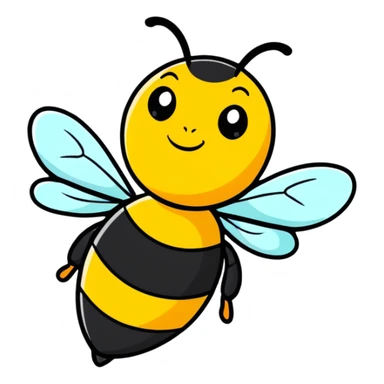 cartoon sticker style bee sticker
