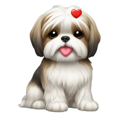 shih tzu with heart sticker