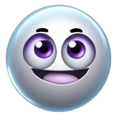 3d sphere Mercury with a cartoon wandering skin texture with big stupid eyes sticker