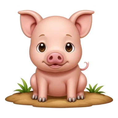 pig puppy pooping sticker