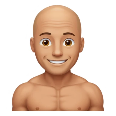shirtless bald man sticker