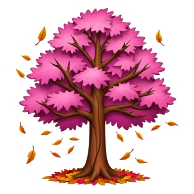 pink autumn tree sticker